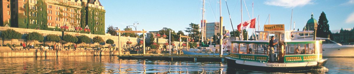 Victoria's popular Inner Harbour bustles with activity.